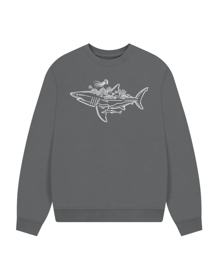 Slate Grey Balance Keepers Women's Oversized Sweatshirt \/ Front Print