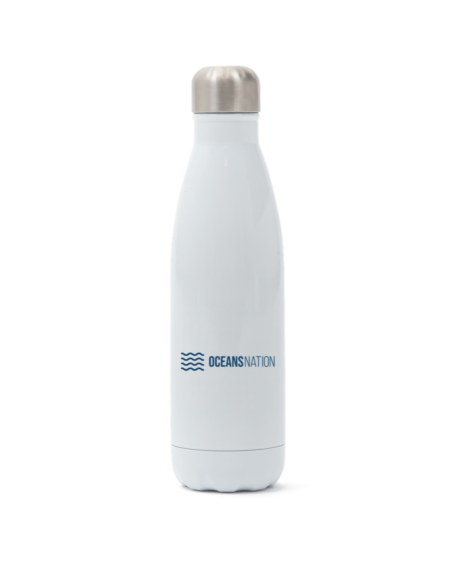 White Oceans Nation Stainless Steel Water Bottle