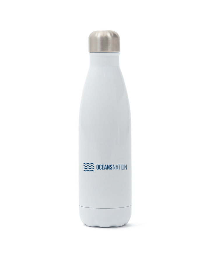 White Oceans Nation Stainless Steel Water Bottle