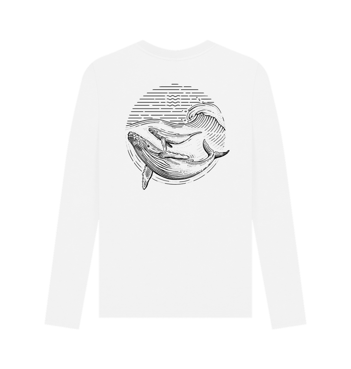 White Printed Long Sleeve T Shirt