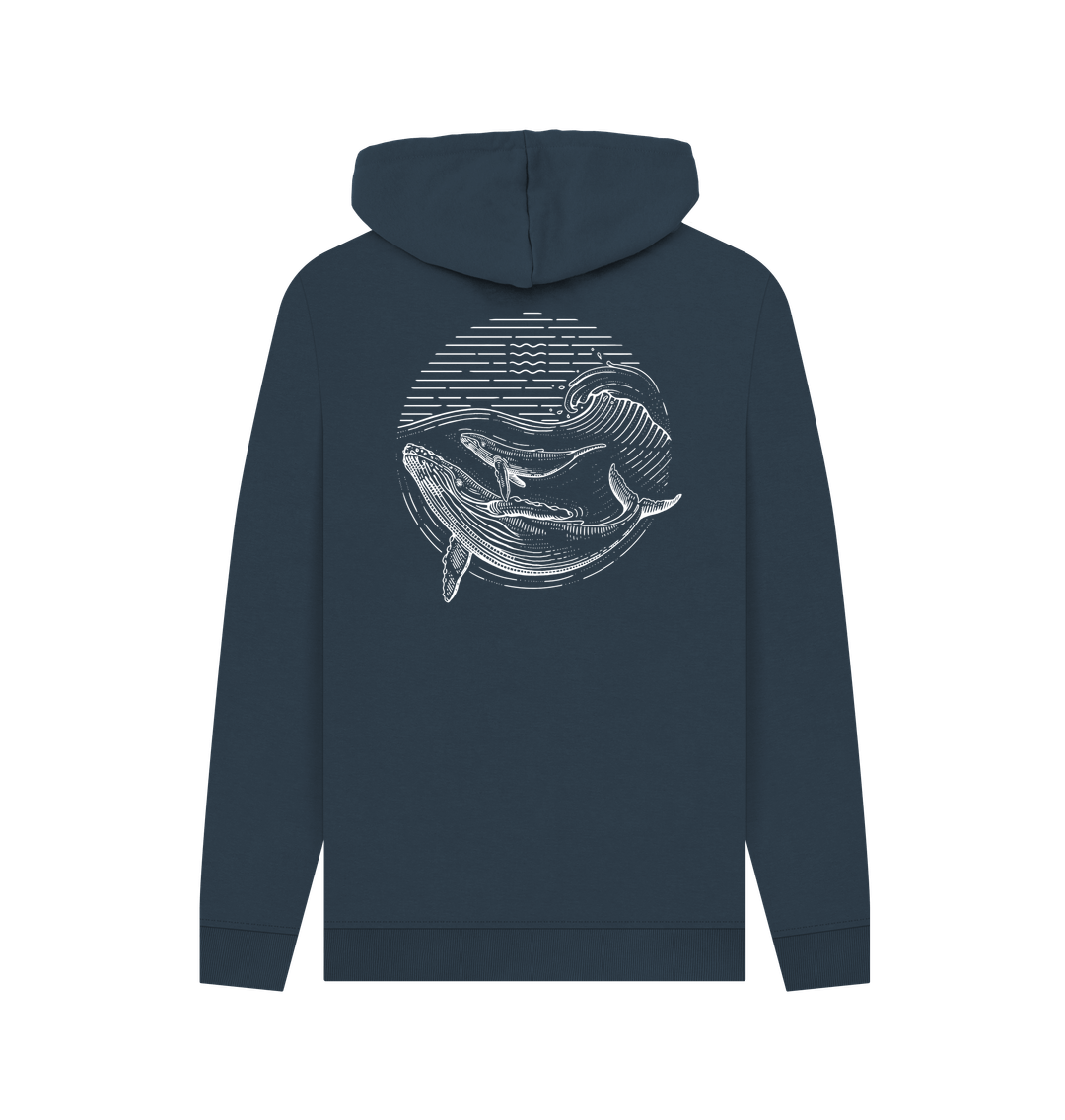 Navy Printed Hoody