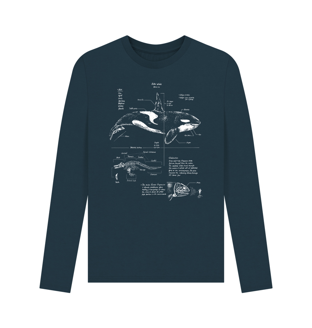 Denim Blue Printed Long Sleeve T Shirt