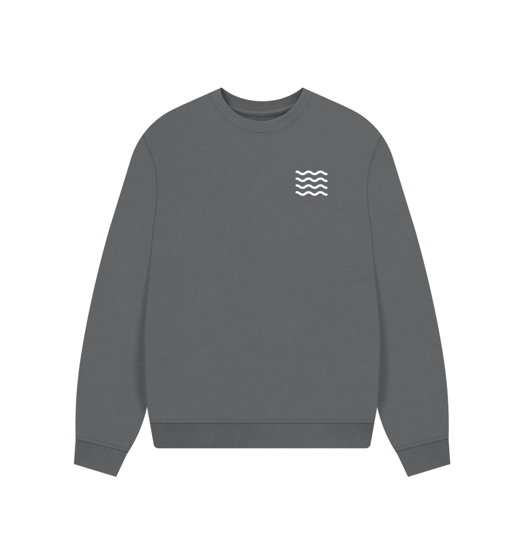 Slate Grey Two Sides Women's Oversized Sweatshirt WV