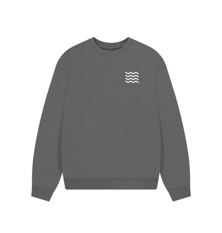 Slate Grey Two Sides Women's Oversized Sweatshirt WV