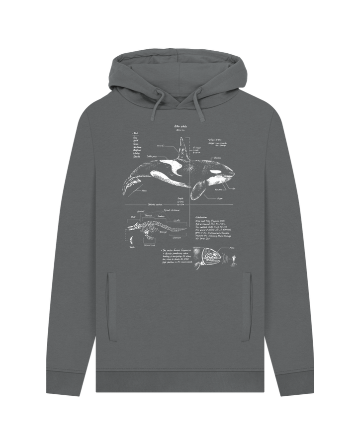 Slate Grey Orca Anatomy Hoodie