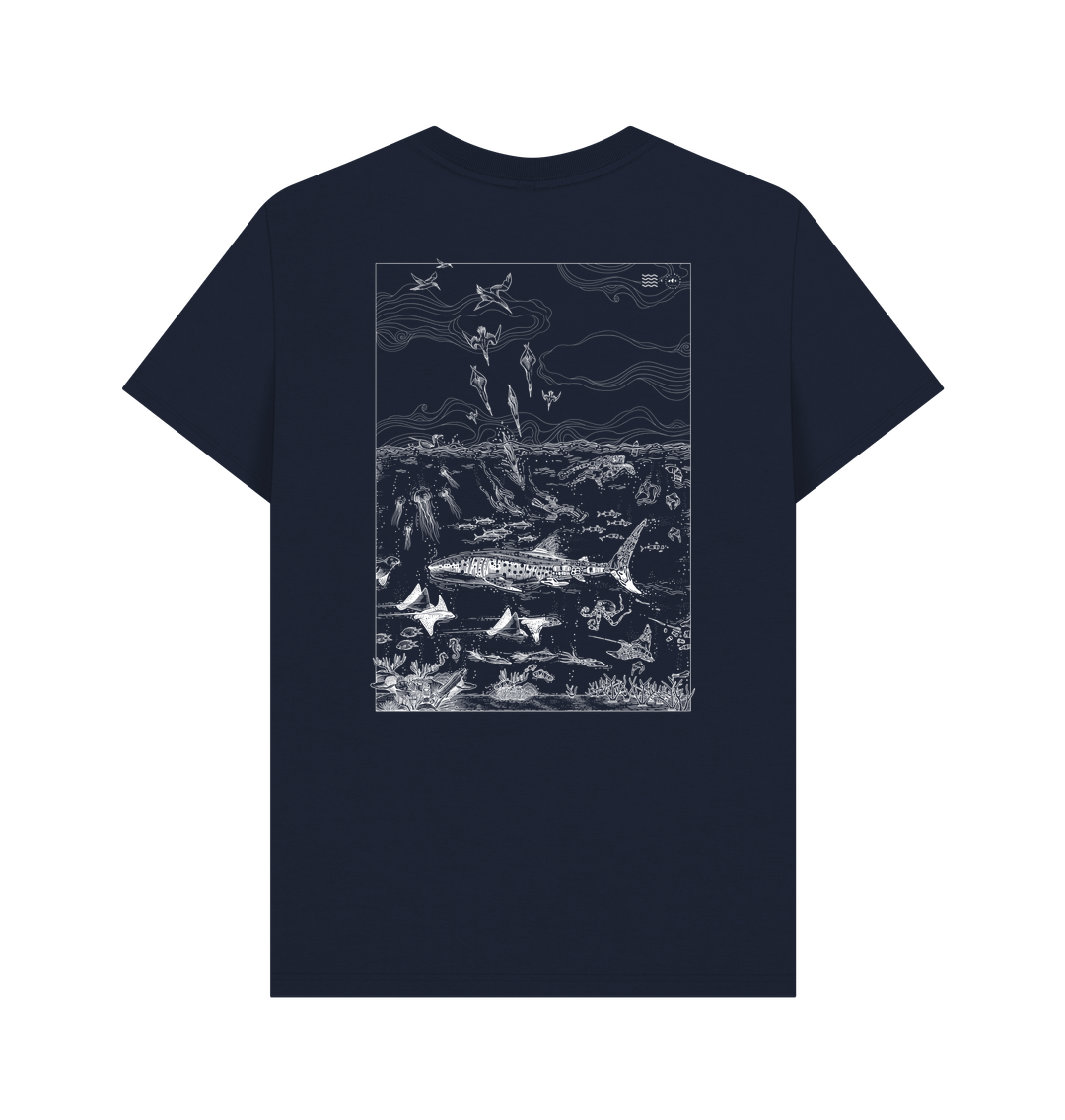 Navy Blue Printed T-shirt Back