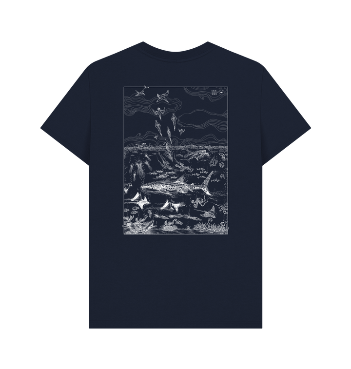 Navy Blue Printed T-shirt Back