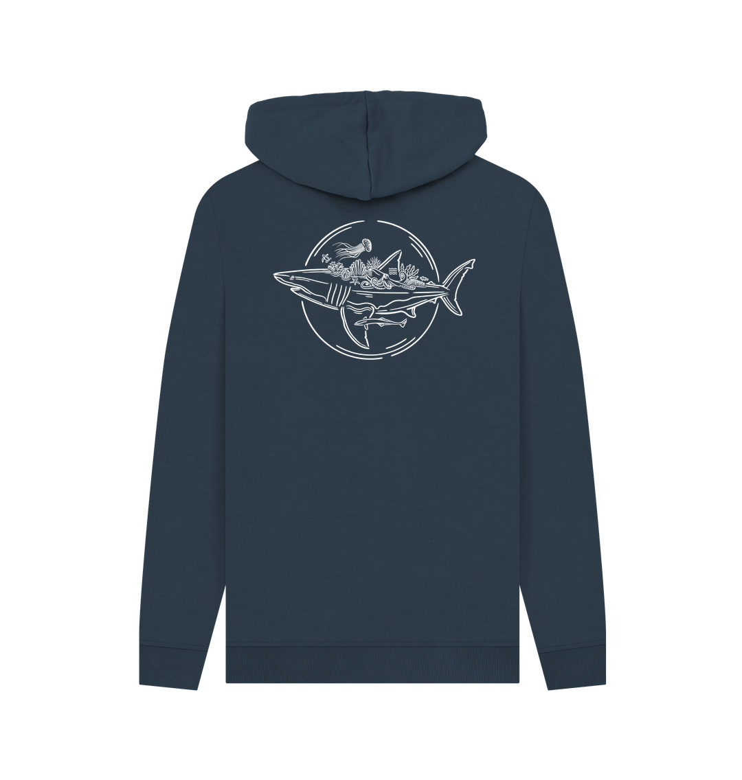 Navy Printed Hoody Back