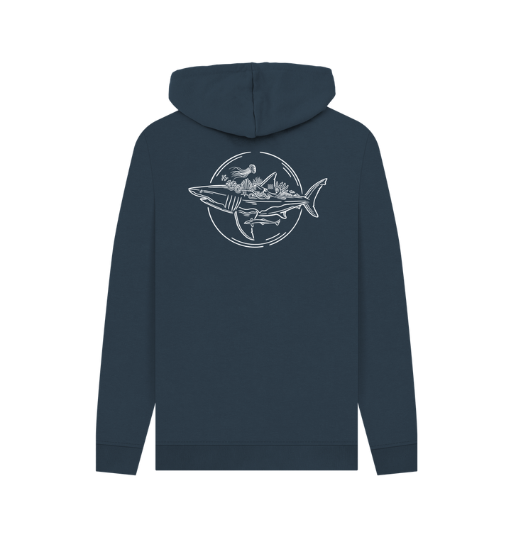 Navy Printed Hoody Back