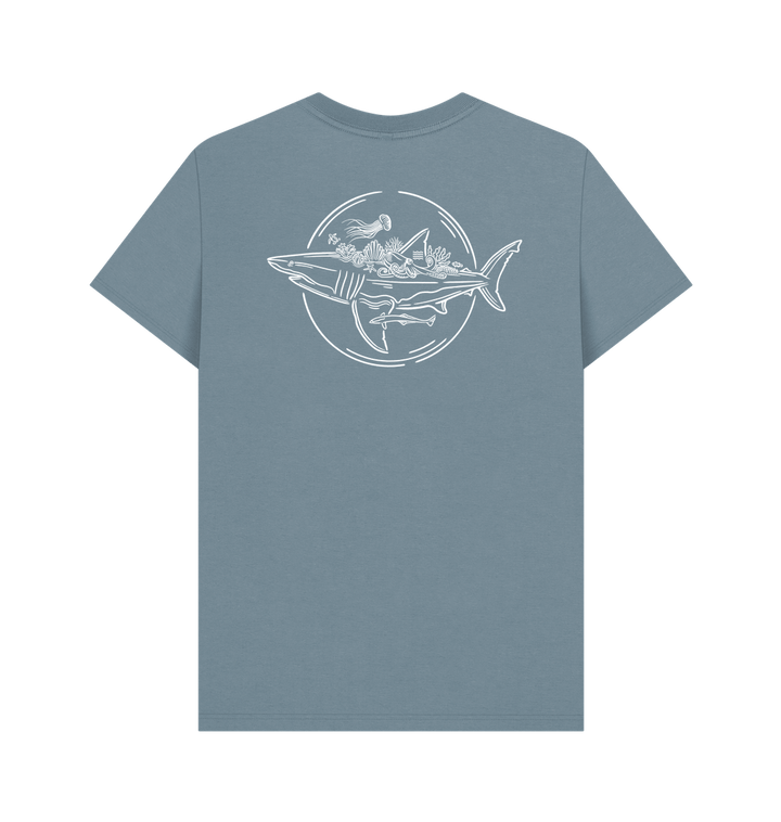 Stone Blue Printed T-shirt Back