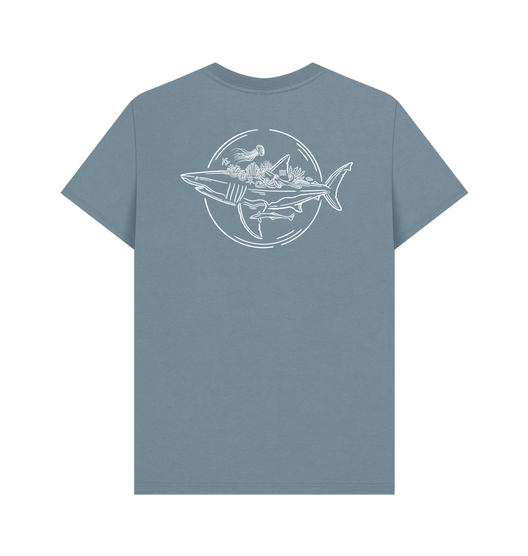 Stone Blue Printed T-shirt Back