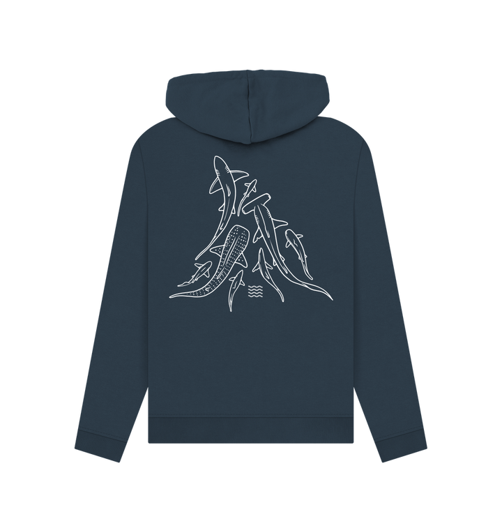 Navy Blue Printed Hoody