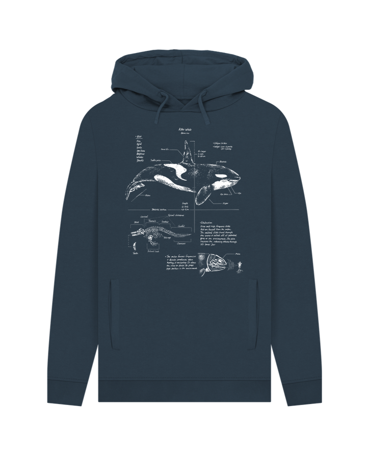 Navy Orca Anatomy Hoodie