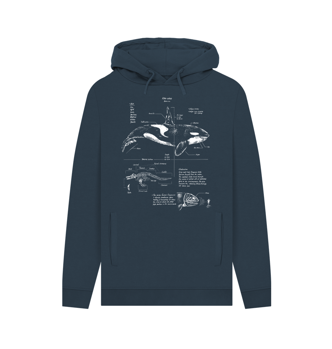 Navy Printed Hoody