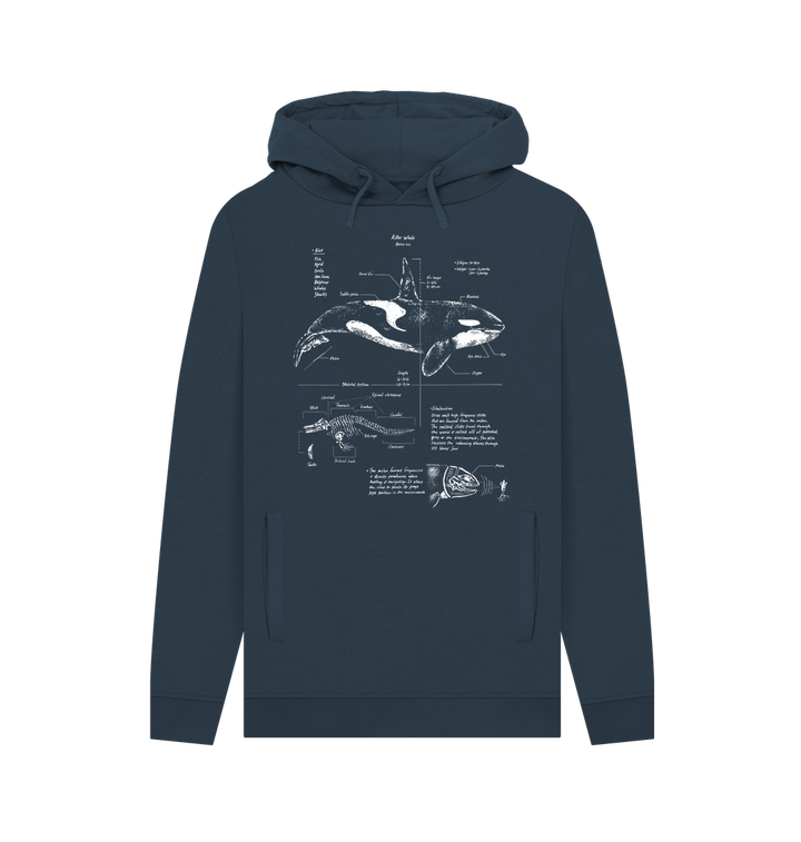 Navy Printed Hoody
