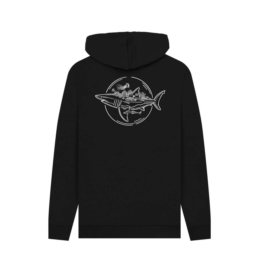 Black Printed Hoody Back