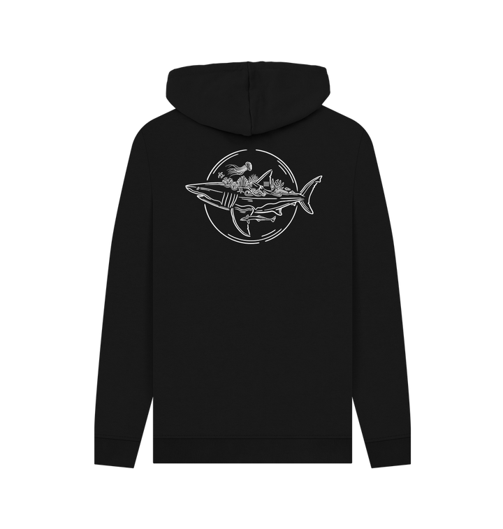 Black Printed Hoody Back