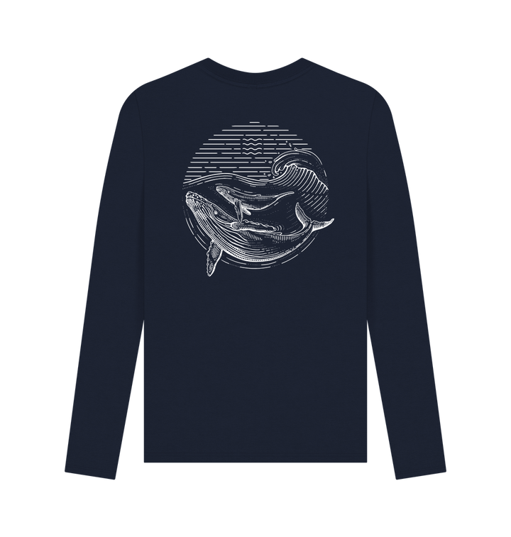 Navy Blue Printed Long Sleeve T Shirt