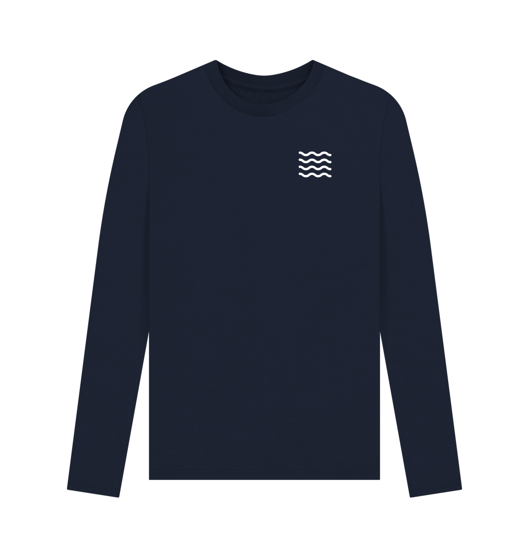Navy Blue Printed Long Sleeve T Shirt