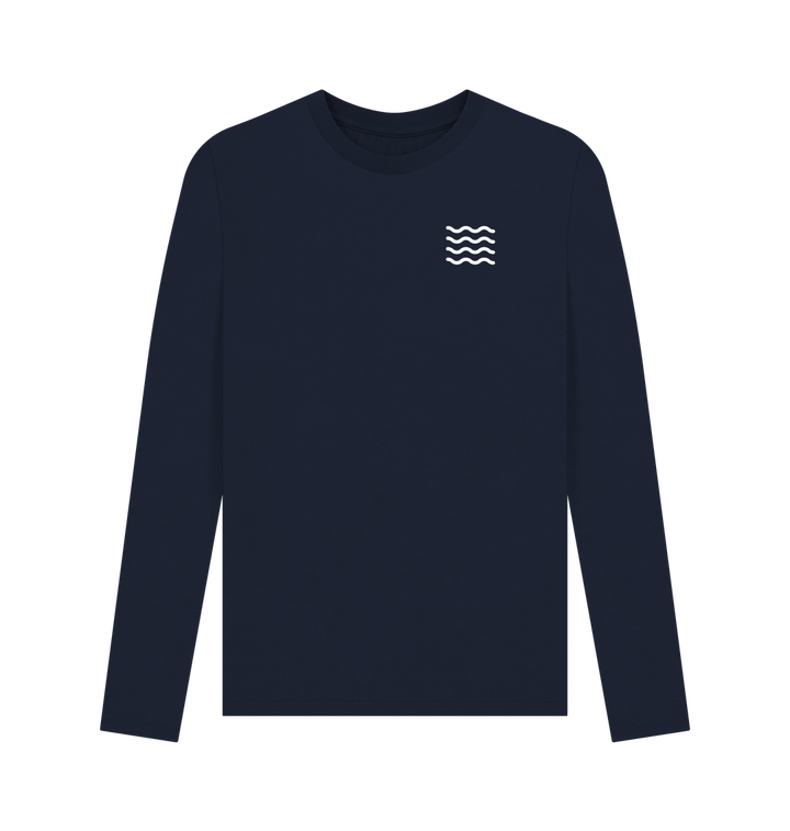 Navy Blue Printed Long Sleeve T Shirt
